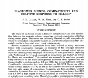 Elastomer Blends. Compatibility and Relative Response to Fillers