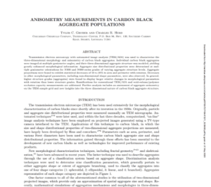 Anisometry Measurements in Carbon Black Aggregate Populations