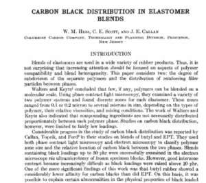 Carbon Black Distribution in Elastomer Blends