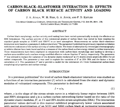 Carbon-Black-Elastomer Interaction II: Effects of Carbon Black Surface Activity and Loading