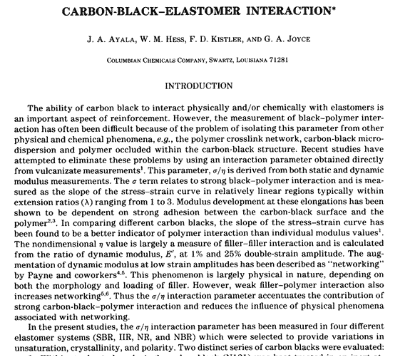 Carbon-Black-Elastomer Interaction