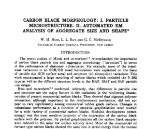 Carbon Black Morphology: I. Particle Microstructure. II. Automated EM Analysis of Aggregate Size and Shape