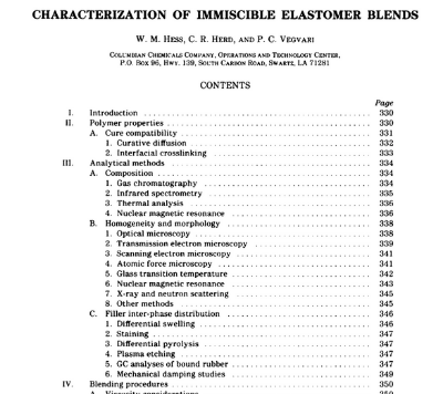 Characterization of Immiscible Elastomer Blends