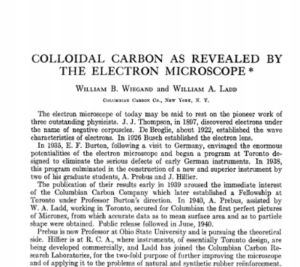 Colloidal Carbon as Revealed by the Electron Microscope
