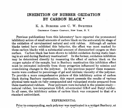 Inhibition of Rubber Oxidation by Carbon Black