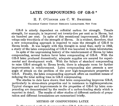 Latex Compounding of GR-S