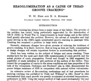 Re-agglomeration as a Cause of Tread Groove Cracking
