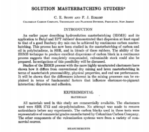 Solution Masterbatching Studies
