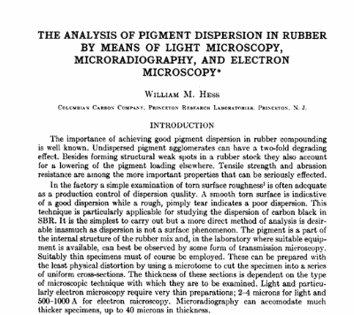 The Analysis of Pigment Dispersion in Rubber by Means of Light Microscopy, Microradiography, and Electron Microscopy