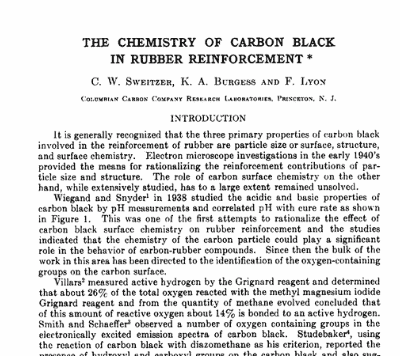 The Chemistry of Carbon Black in Rubber Reinforcement