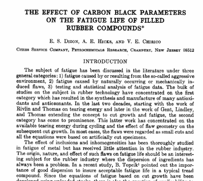 The Effect of Carbon Black Parameters on the Fatigue Life of Filled Rubber Compounds