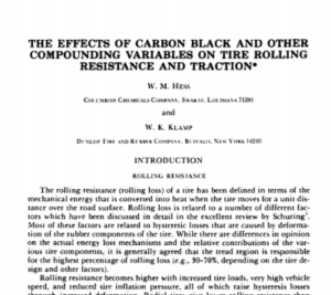 The Effects of Carbon Black and Other Compounding Variables on Tire Rolling Resistance and Traction