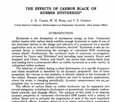 The Effects of Carbon Black on Rubber Hysteresis