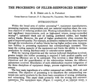 The Processing of Filler-Reinforced Rubber