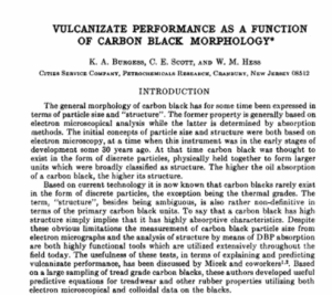 Vulcanizate Performance as a Function of Carbon Black Morphology