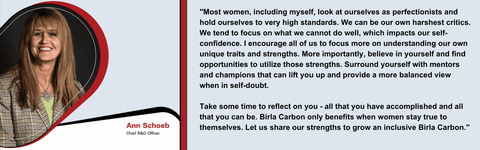 Birla Carbon Ann Schoeb Leadership Quote