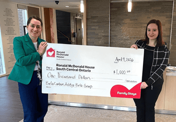 Birla Carbon Canada sponsors Ronald McDonald House® for families attending to children’s health at the nearby hospital [