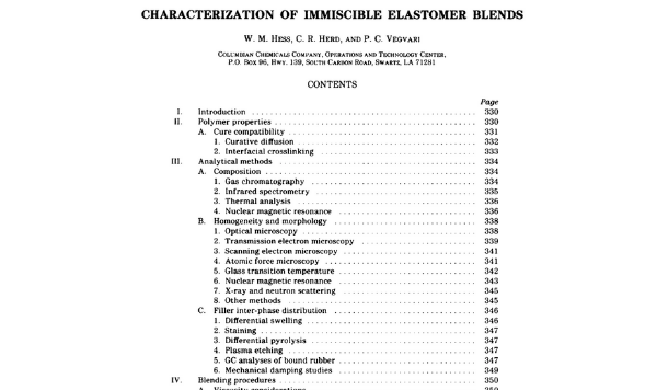 Caracterização de blendas em elastômeros imiscíveis