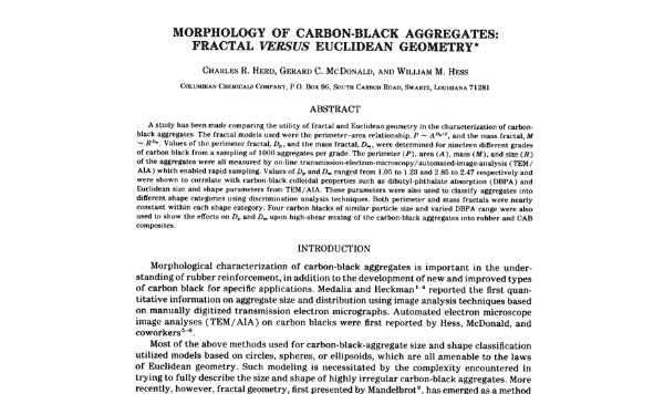 Morfologia dos agregados de negro de fumo: Geometria fractal vs. geometria euclidiana