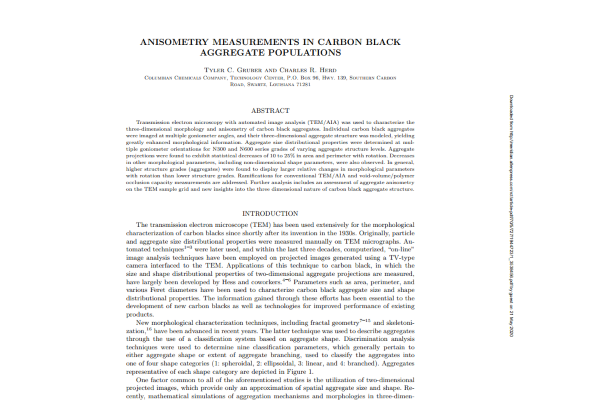 Anisometry Measurements in Carbon Black Aggregate Populations