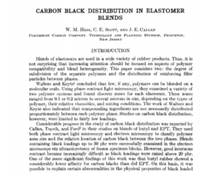Distribuição do negro de fumo em misturas de elastômeros