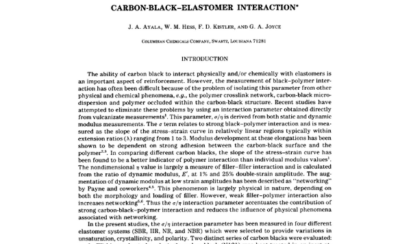 Carbon-Black-Elastomer Interaction
