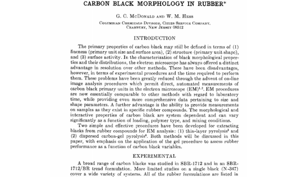 Carbon Black Morphology in Rubber