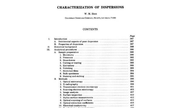 Characterization of Dispersions
