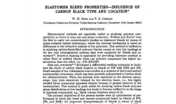 Propiedades de mezcla de elastómeros: Influencia del tipo y ubicación del negro de carbono