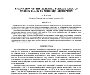 Avaliação da área superficial externa do negro de fumo por adsorção de Nitrogênio