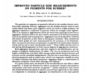 Medidas de tamaño de partículas mejoradas en pigmentos para caucho
