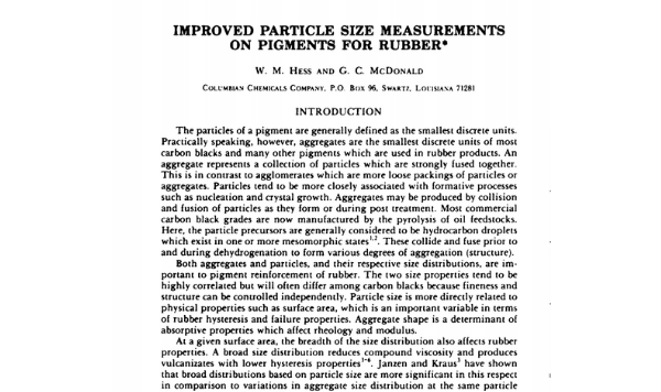 Improved Particle Size Measurements on Pigments for Rubber