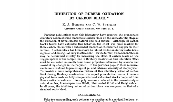Inhibición de la oxidación del caucho por negro de carbono