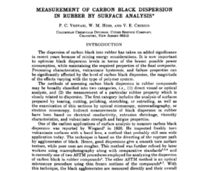 Medição da dispersão do negro de fumo na borracha por análise de superfície