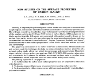 Novos estudos sobre as propriedades da superfície de negros de fumo