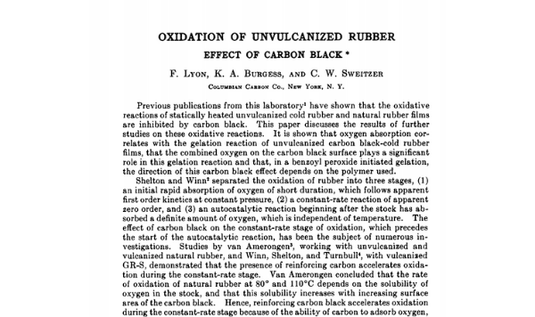 Oxidation of Unvulcanized Rubber