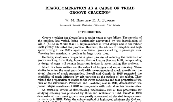 Re-agglomeration as a Cause of Tread Groove Cracking