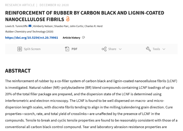 Reinforcement of Rubber by Carbon Black and Lignin-coated Nanocellulose Fibrils