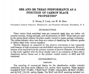 Desempenho da banda de rodagem SBR / BR em função das propriedades do negro de fumo