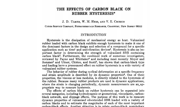The Effects of Carbon Black on Rubber Hysteresis