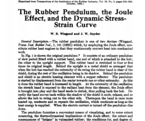 O pêndulo de borracha, o efeito Joule e a curva dinâmica de tensão-deformação