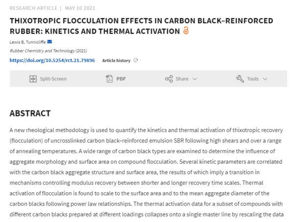 Thixotropic Flocculation Effects In Carbon Black Reinforced Rubber Kinetics And Thermal Activation